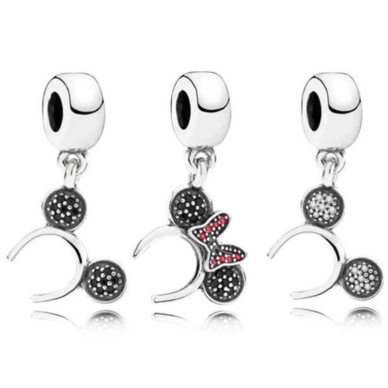 Dijes de Diademas de Mickey para mujer en plata 925s