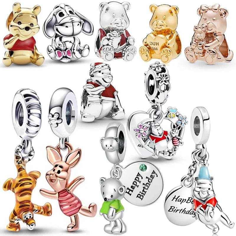 Dijes de dibujos animados en plata 925 s