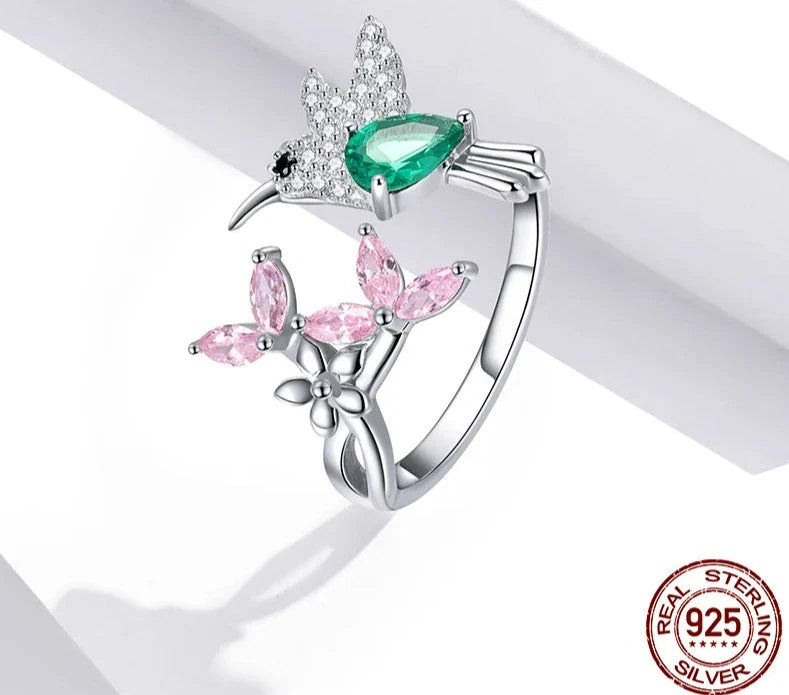 Anillo Promesa Circonias y Plata 925s by Amour Colibri Ajustable