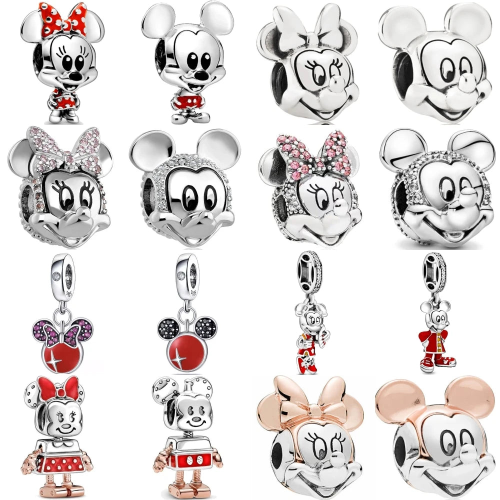 Charms de mickey y minnie en plata 925s by Amour