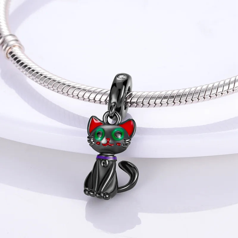 Charm Gato Negro y Perrito en Plata 925 by Amour