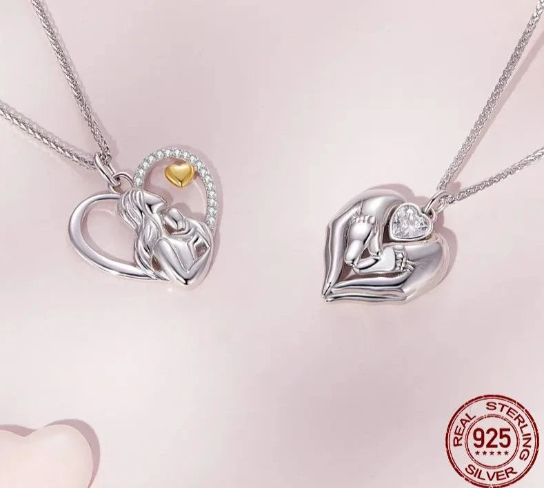 Collar de plata de ley 925 para mamá by Amour