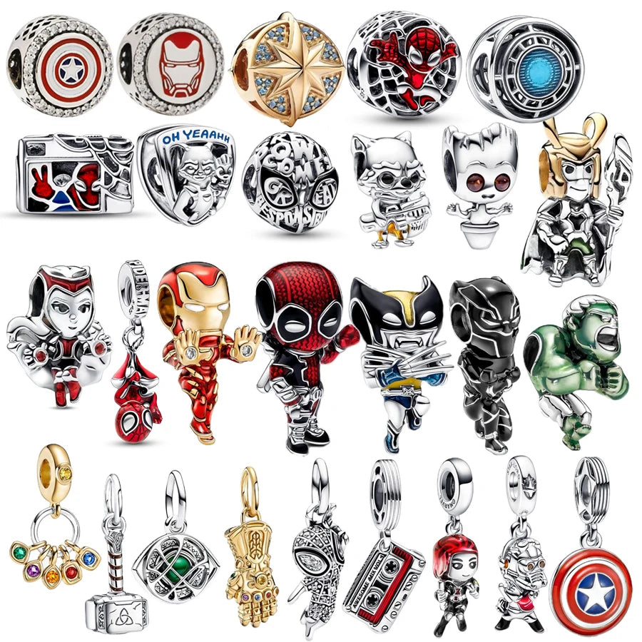 Charms Spiderman, Ironman, Hulk en plata 925s by Amour