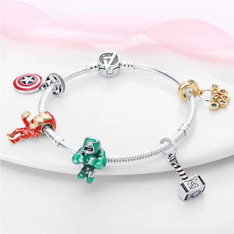 Dije o charm personaje tele o cine en plata ley 925s para pulsera