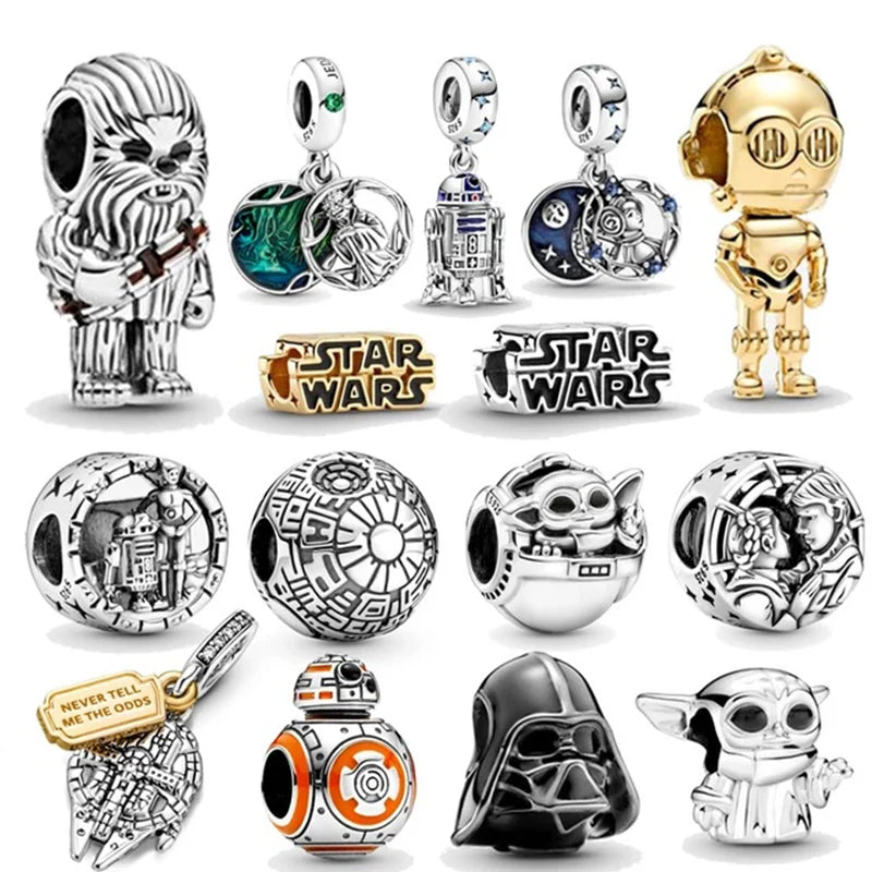 Dije o charm personaje tele o cine en plata ley 925s para pulsera