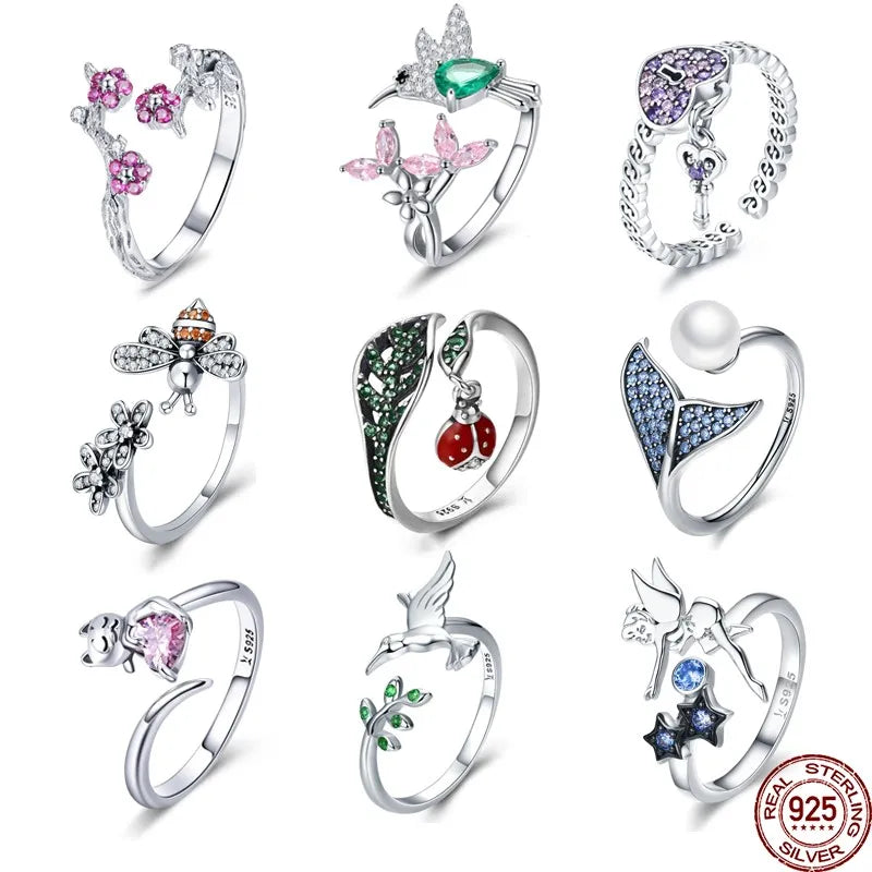 Anillo Promesa Circonias y Plata 925s by Amour Colibri Ajustable
