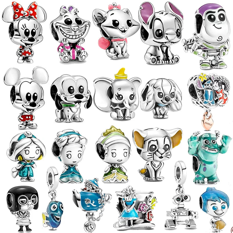 Dije o charm personaje tele o cine en plata ley 925s para pulsera