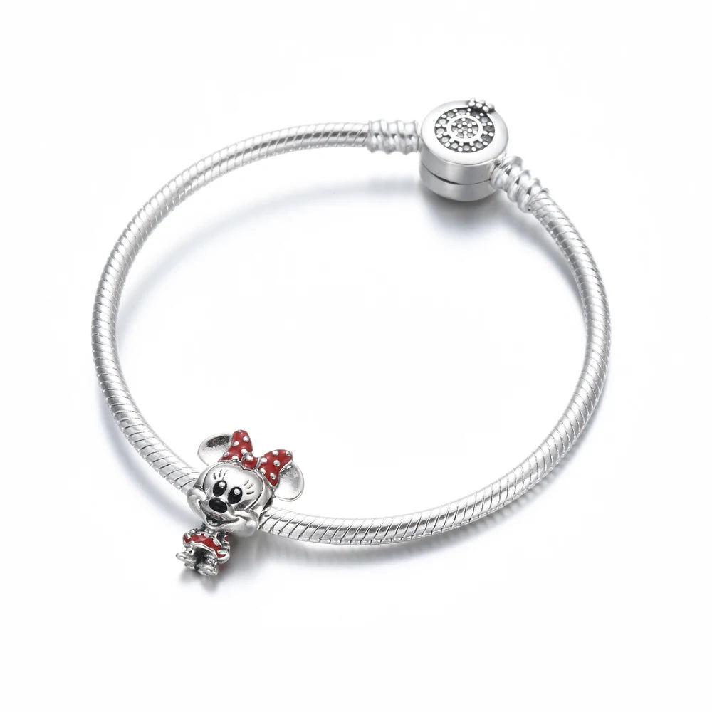 Charms de mickey y minnie en plata 925s by Amour