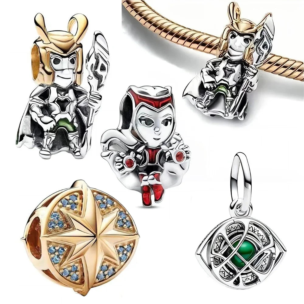 Charms Spiderman, Ironman, Hulk en plata 925s by Amour