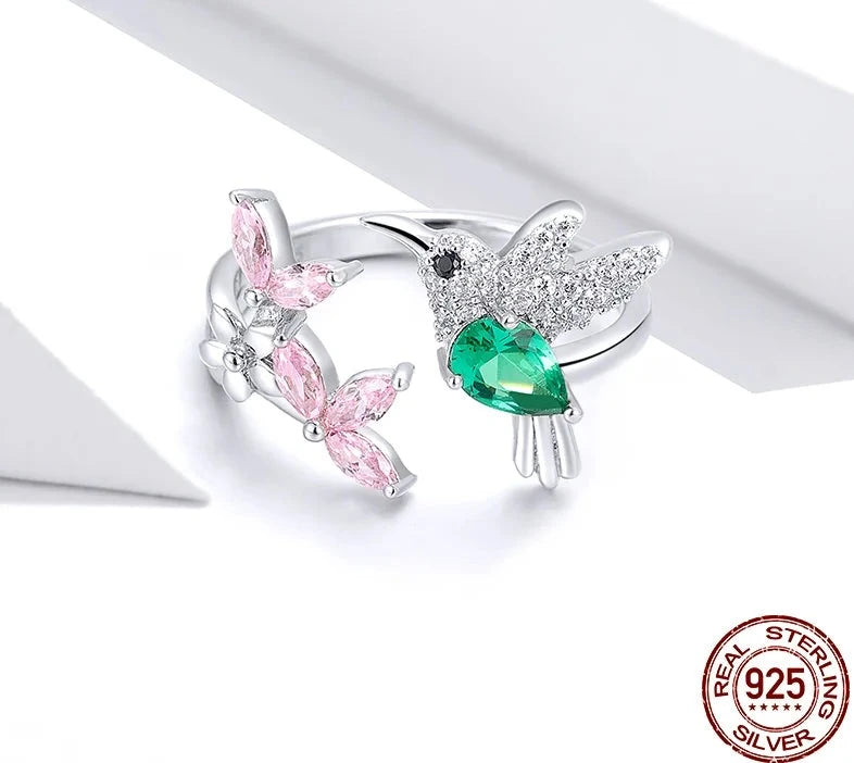 Anillo Promesa Circonias y Plata 925s by Amour Colibri Ajustable
