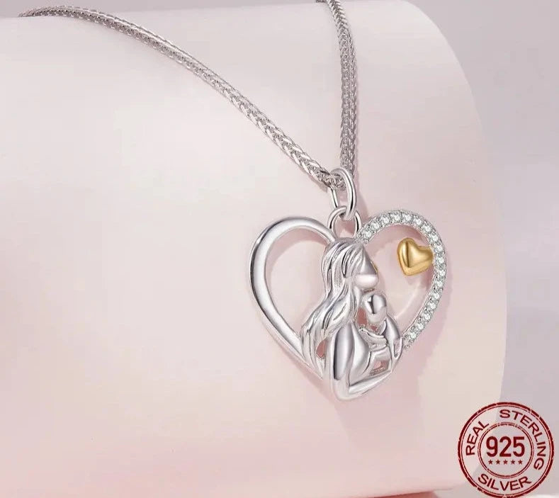 Collar de plata de ley 925 para mamá by Amour