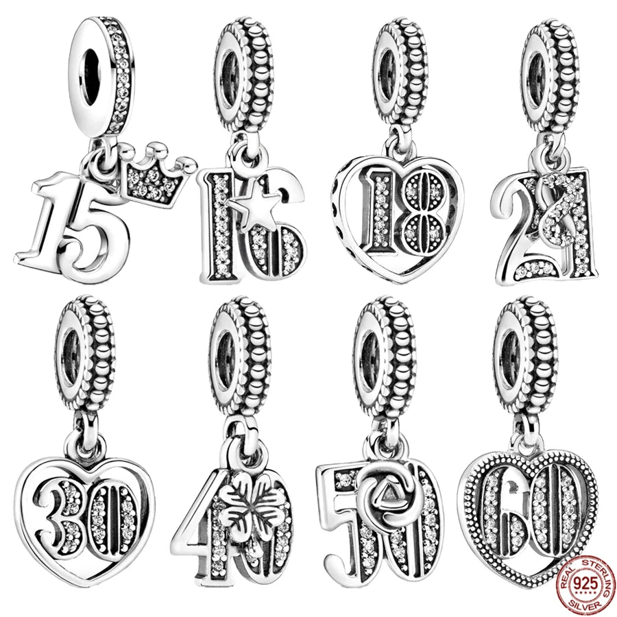Charm cumpleaños edad constelación en plata 925s by Amour