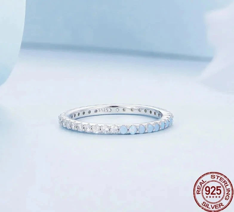 Churumbela de Circonias Delgada Bicolor en plata 925s by Amour