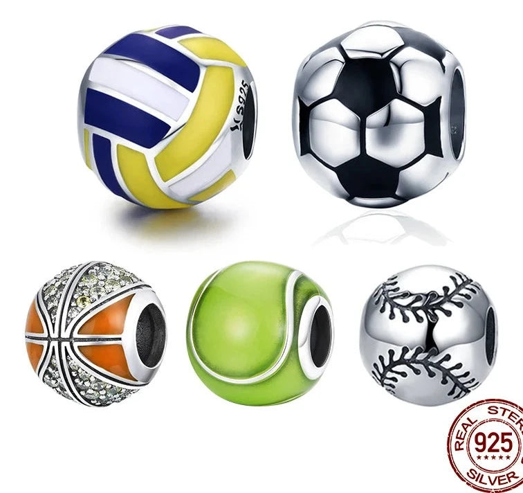 Charms pelotas deportes favoritos en plata 925s