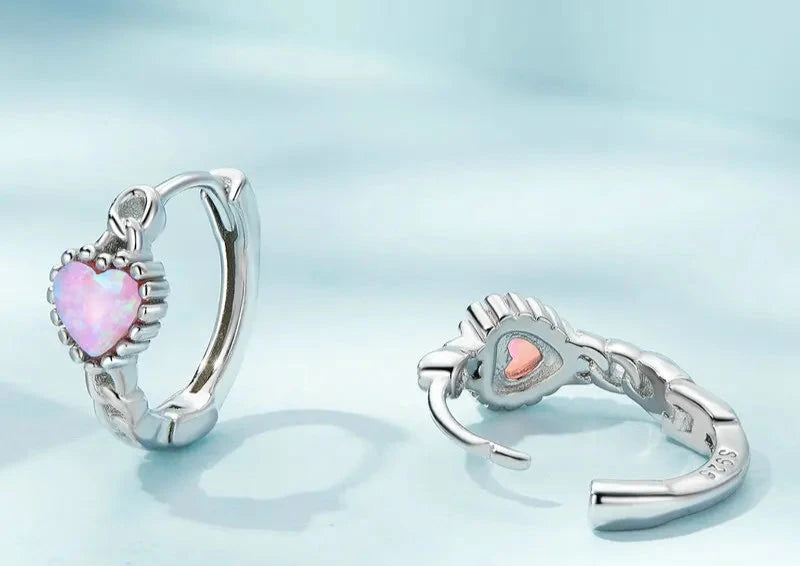 Arete Corazón Circonias en plata 925 by Amour