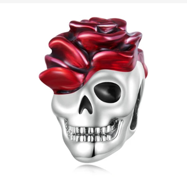 Charm Calaca Flor en plata 925