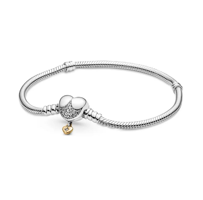 Pulsera de plata de ley 100% 925 con cierre redondo de serpiente