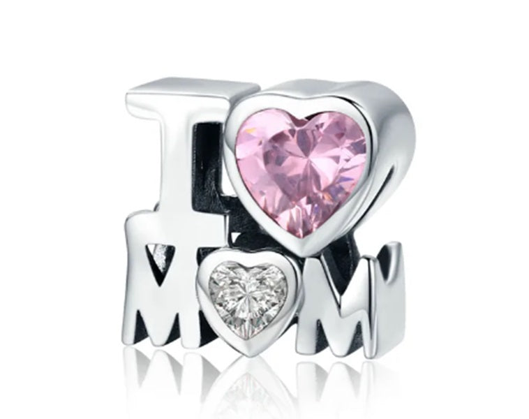 Charm I love Mom en plata 925