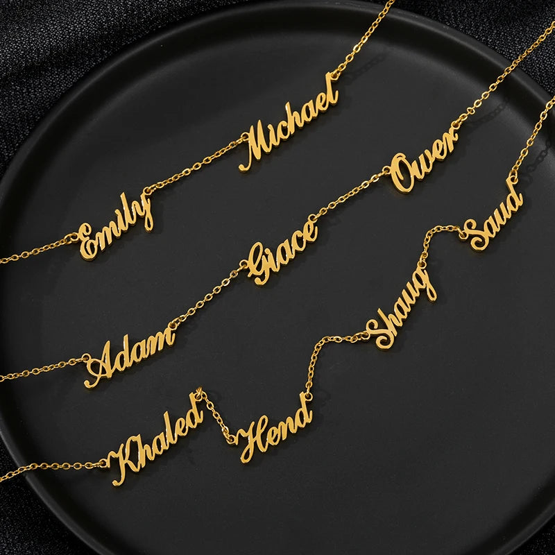 Collares personalizados con Varios Nombres Acero Inox.
