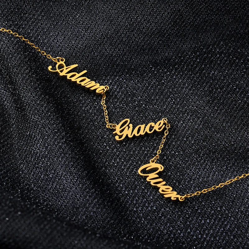 Collares personalizados con Varios Nombres Acero Inox.