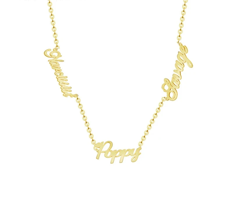Collares personalizados con Varios Nombres Acero Inox.