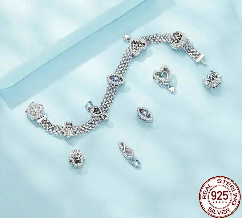 Charms Ojo Turco Circonias y plata 925s by Amour