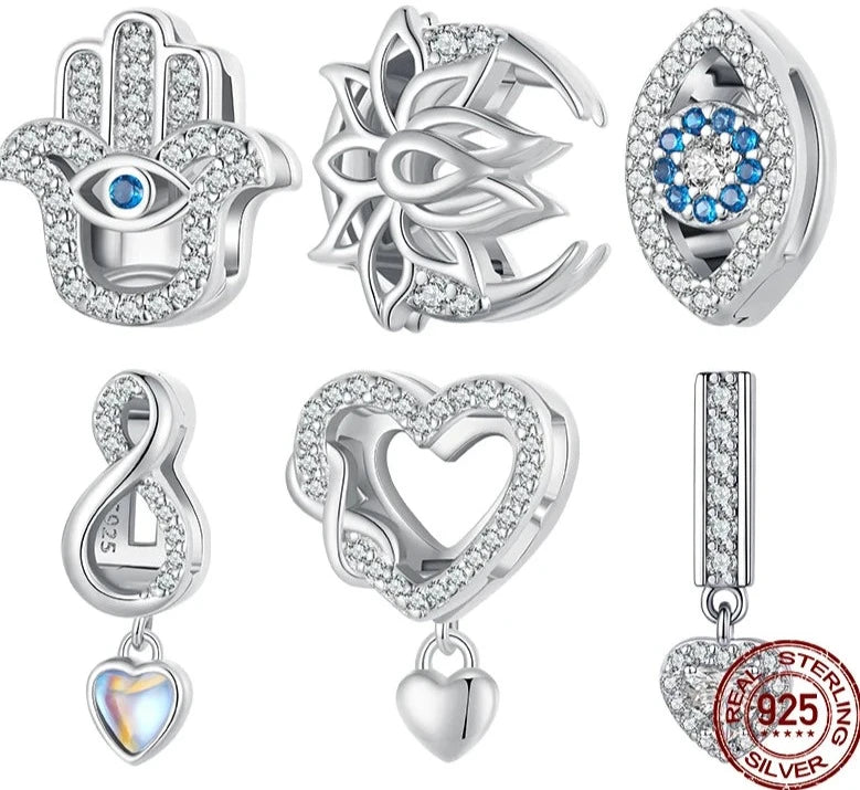 Charms Ojo Turco Circonias y plata 925s by Amour